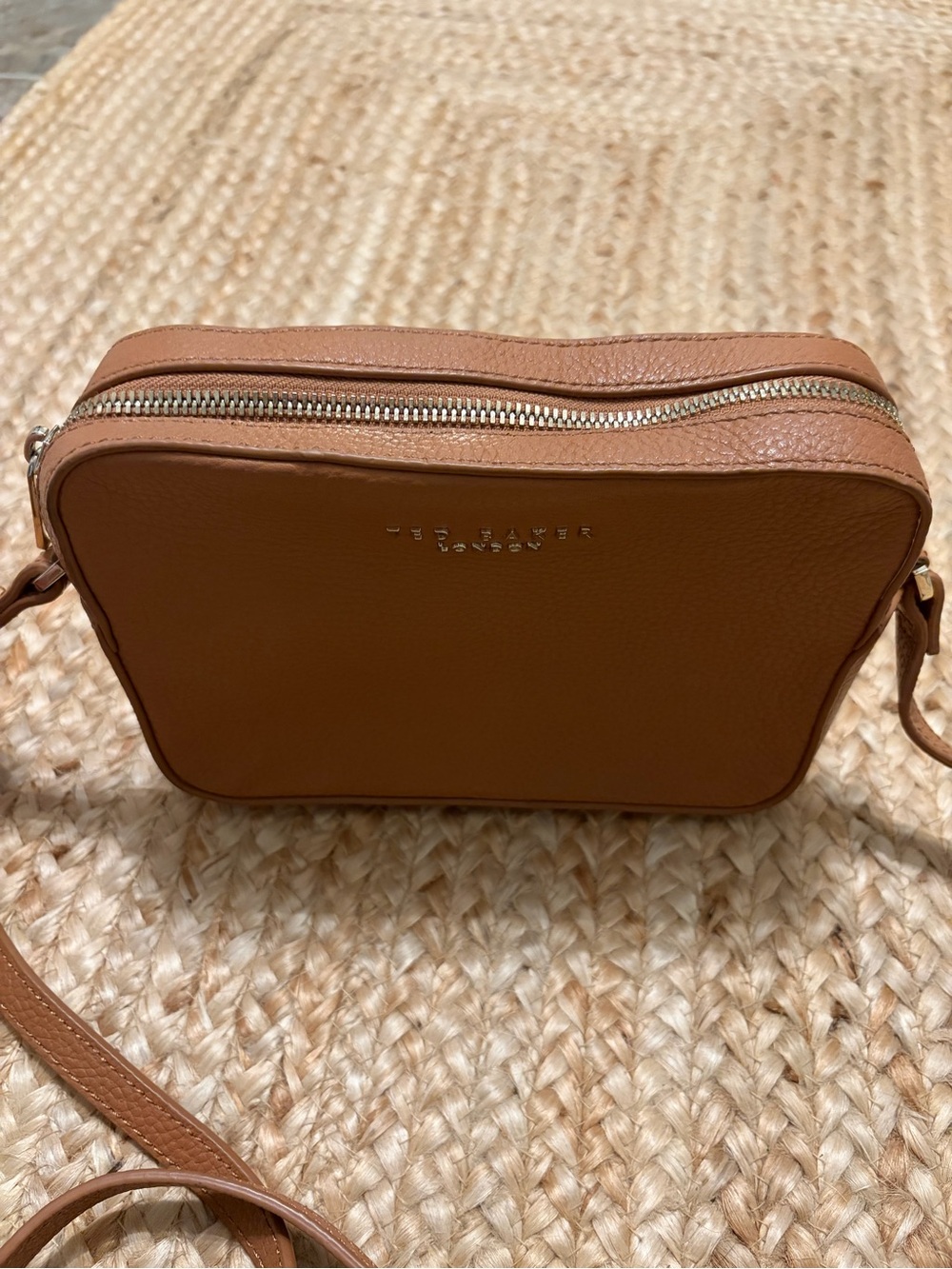 Ted Baker Cognac Pebble Leather Crossbody